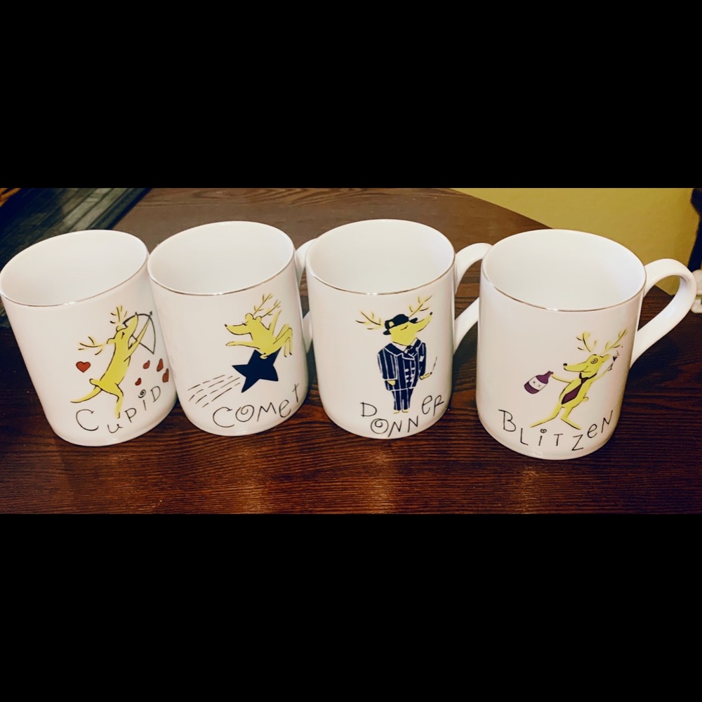 Pottery Barn Christmas reindeer mugs